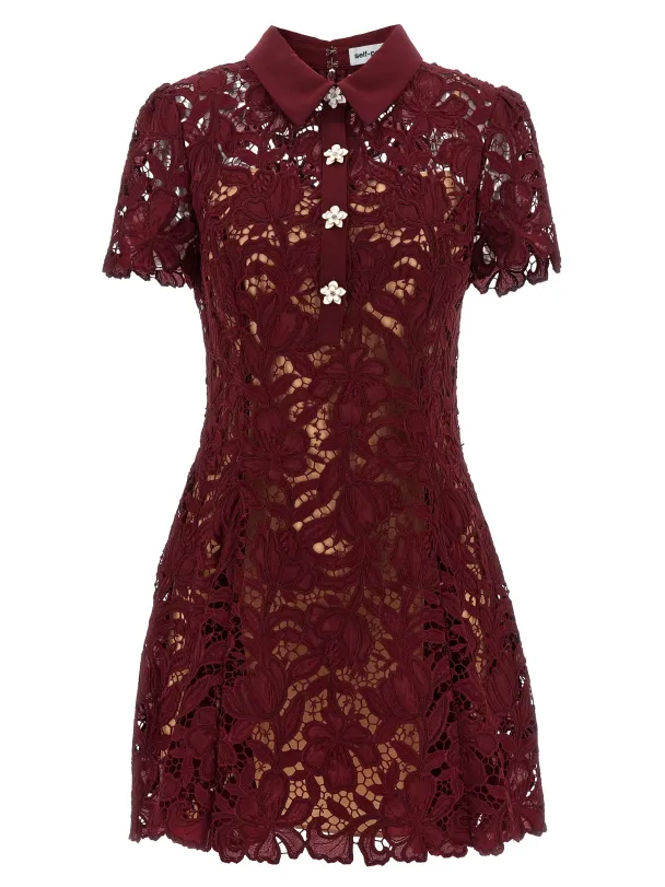 Burgundy Lace Mini Dress  - Image 2