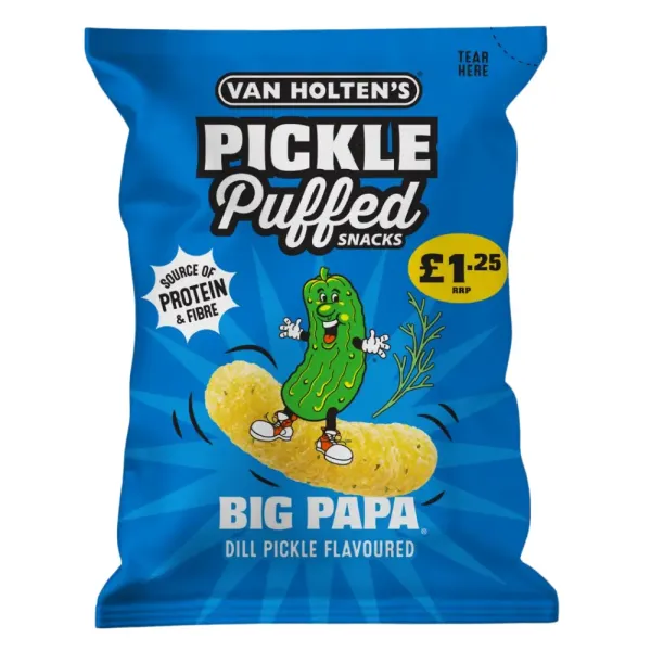 VAN HOLTEN’S BIG PAPA PICKLE & DILL PUFFED SNACKS BAGg