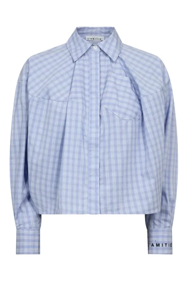 Sophie Check Shirt - Pale Blue - Image 1