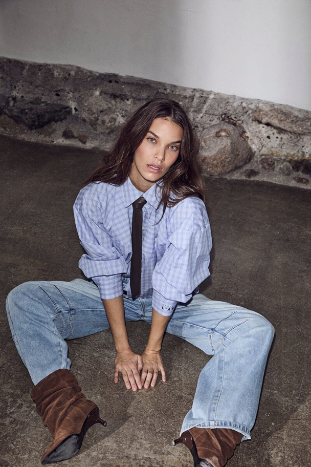 Sophie Check Shirt - Pale Blue - Image 3