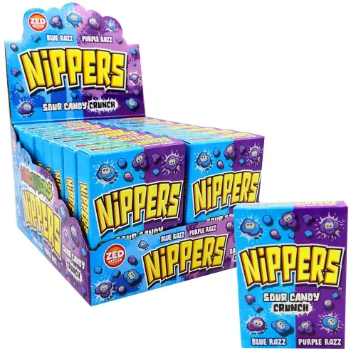 ZED CANDY NIPPERS BLUE & PURPLE RAZZ BOX 50g