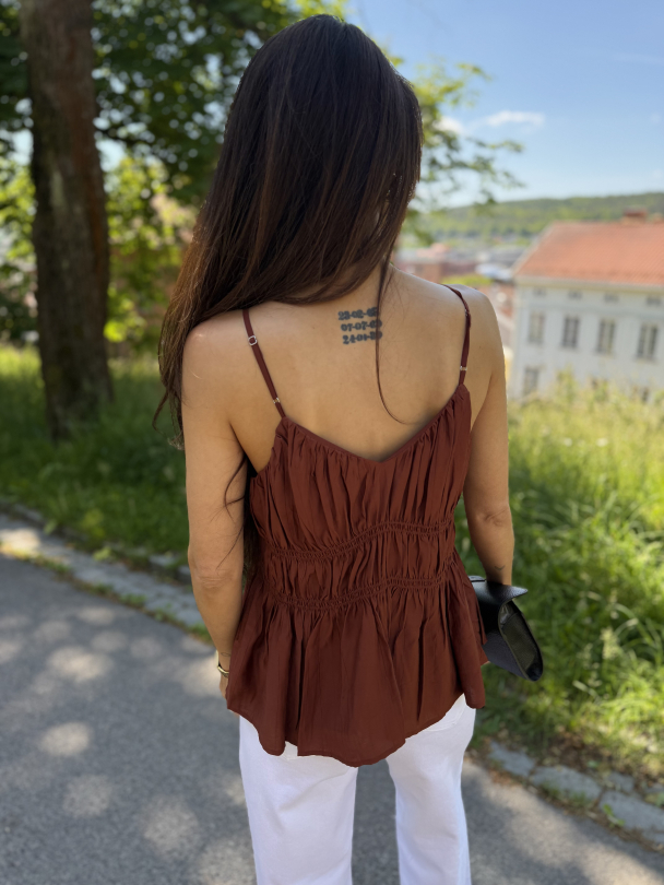 Jackie Strap Top -  Cherry Mahogany  - Image 2