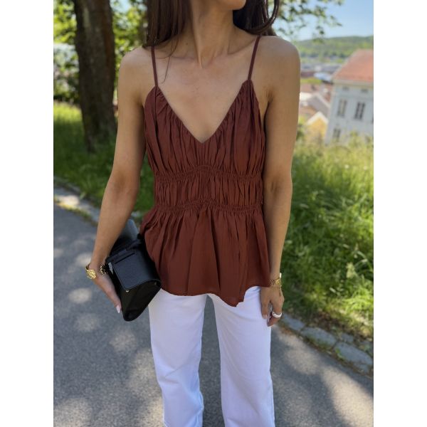 Jackie Strap Top -  Cherry Mahogany 
