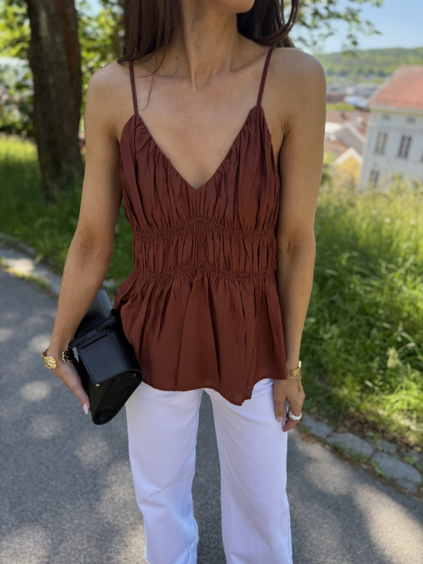 Jackie Strap Top -  Cherry Mahogany  - Image 1
