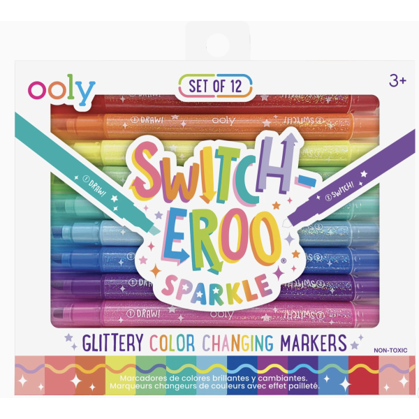 Switch-Eroo!: Sparkle Glittery Fargeskiftende tusj 12pk - OOLY