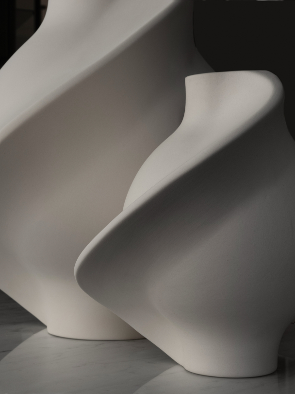 Pirout Vase 02 - Raw White - Image 4