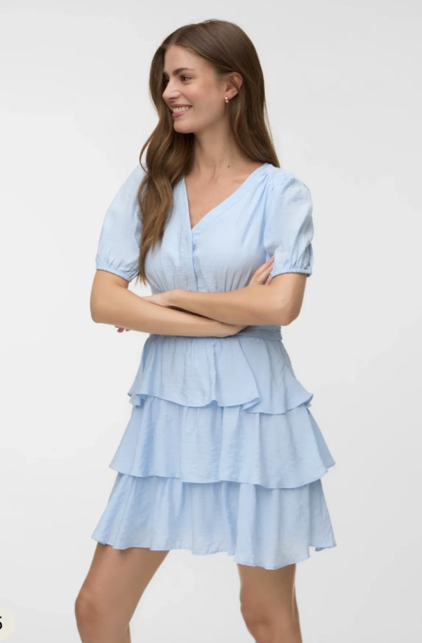 LISE 2/4 V-NECK SHORT DRESS - Image 1