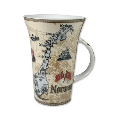 Krus Porselenskrus, Norgeskart antikk