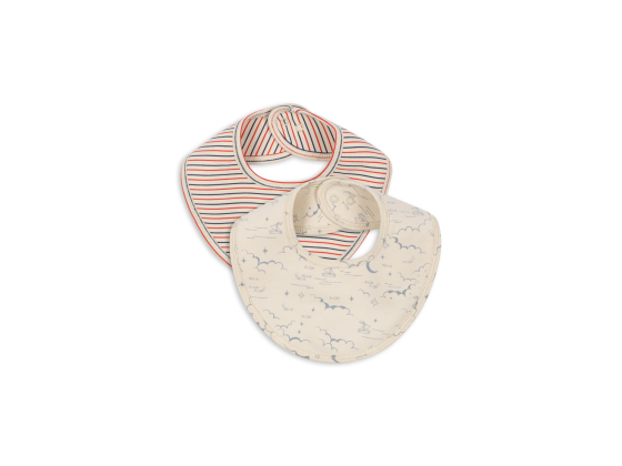 Basic Bibs 2pk, Stripe Tricolore Petit / Cielo Marino - Konges Sl&oslash;jd