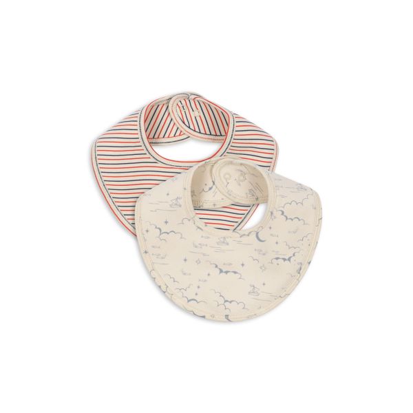 Basic Bibs 2pk, Stripe Tricolore Petit / Cielo Marino - Konges Sl&oslash;jd