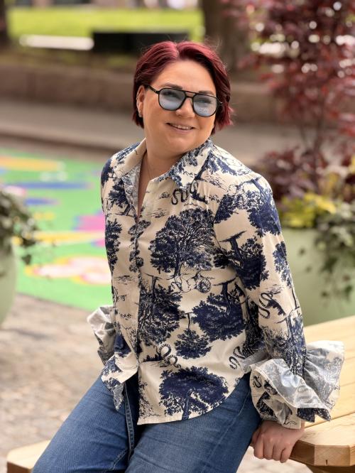 Pearla Blouse Blue Print