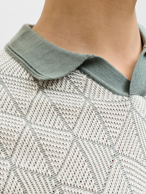 JPRBLUBLAKE STRUCTURE KNIT SPLIT NECK SS - Image 6