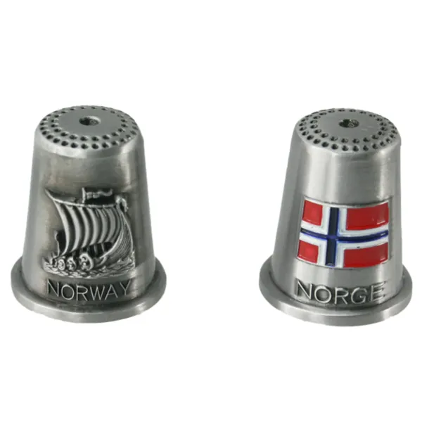 Fingerbøl vikingskip og flagg, Norway og Norge