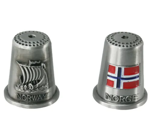 Fingerbøl vikingskip og flagg, Norway og Norge