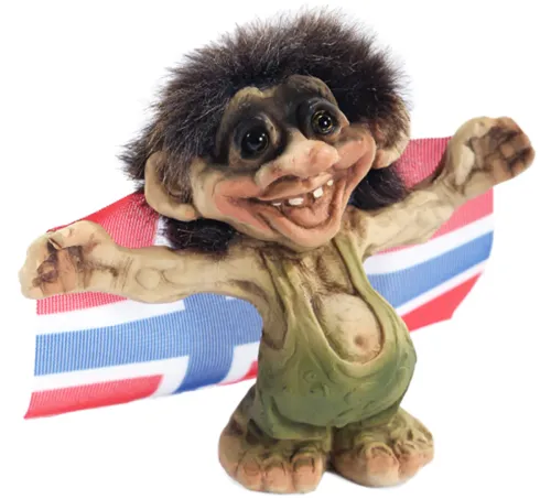 Troll holder Norsk flagg