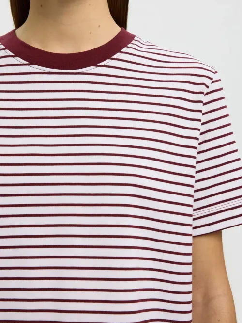 Essential Boxy Tee Striped Tawny