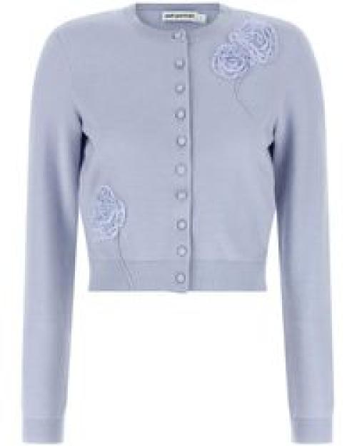 Flower Knit Cardigan - Blue 