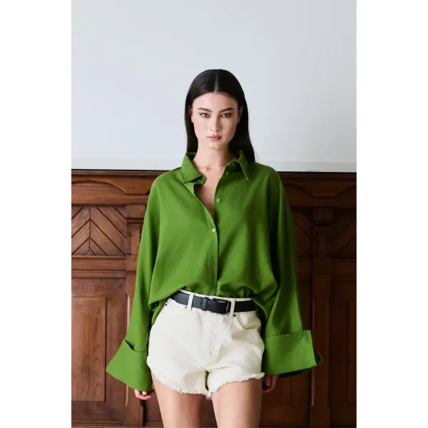 Atari Linen Shirt - Leaf Green  