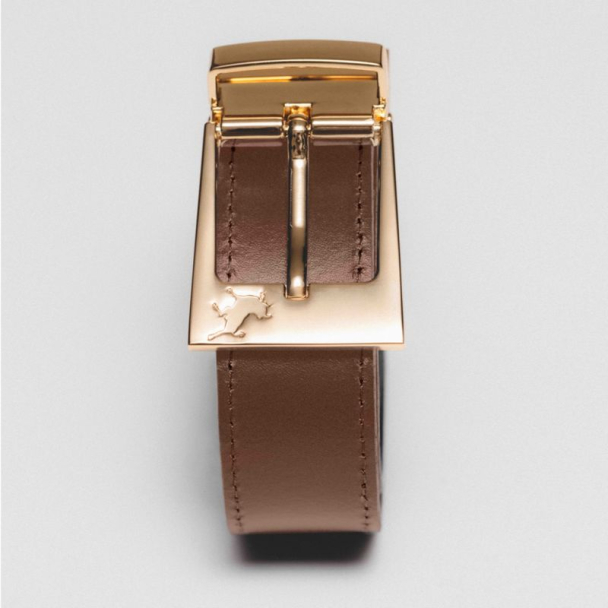 Ember Leather Belt Gold - Ecru/Camel  - Image 1
