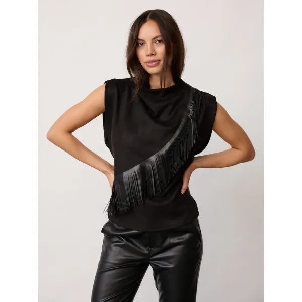 BobbieCC Fringe Pleat Top fra Co'Couture