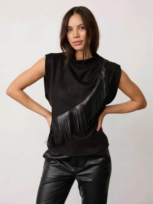 BobbieCC Fringe Pleat Top fra Co'Couture