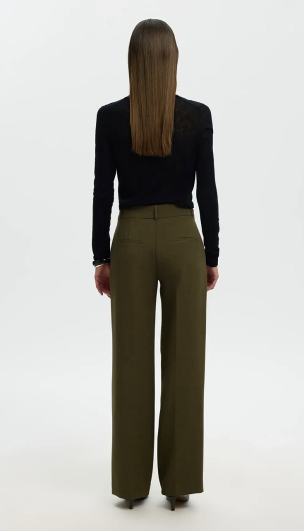 Rita Wide Pant - Fir Green - Image 3