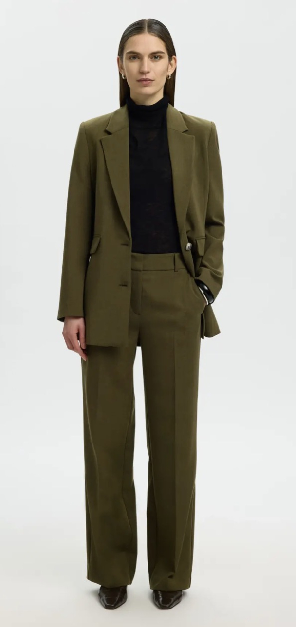 Rita Wide Pant - Fir Green - Image 4