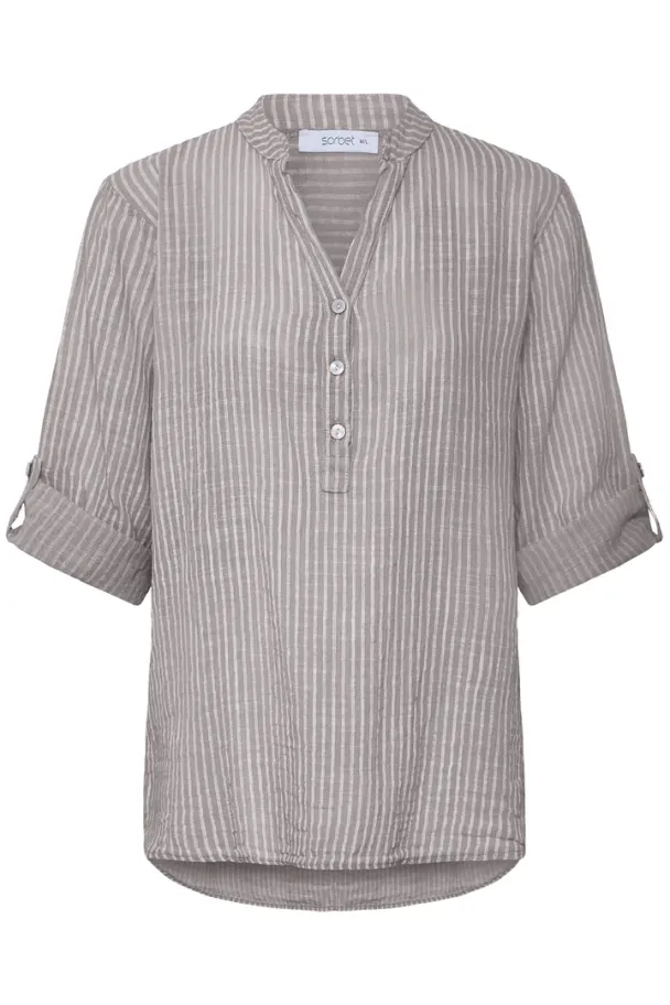 SBXAlexa stripet bluse, grå - Image 1