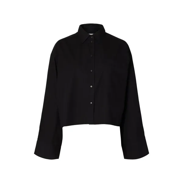 Astha Cropped Shirt Blk
