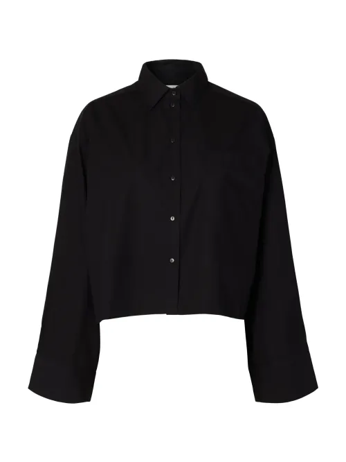 Astha Cropped Shirt Blk