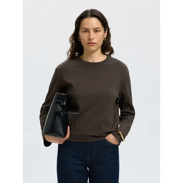 Essential Boxy Long Sleeve Brown