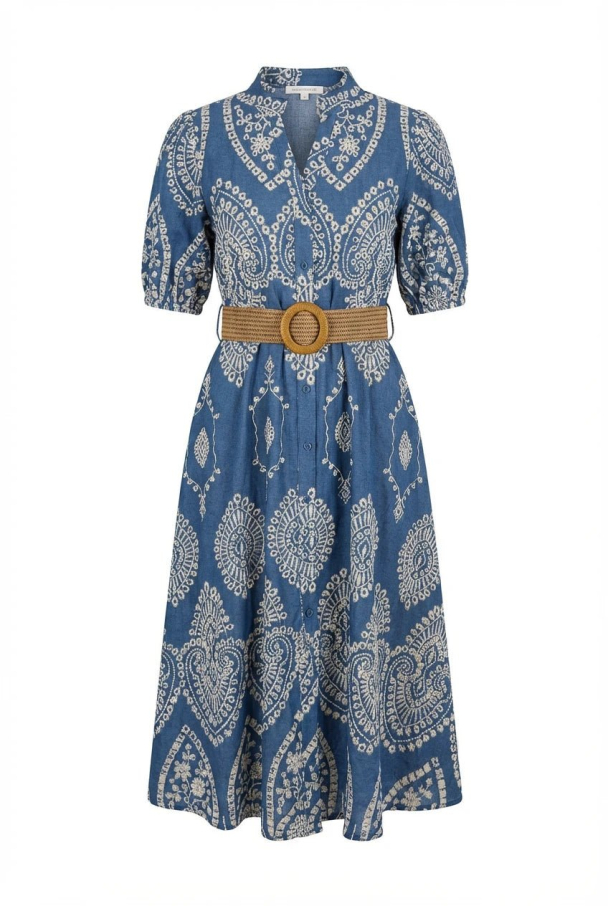 Lumine Midi Dress - Denim Blue  - Image 1