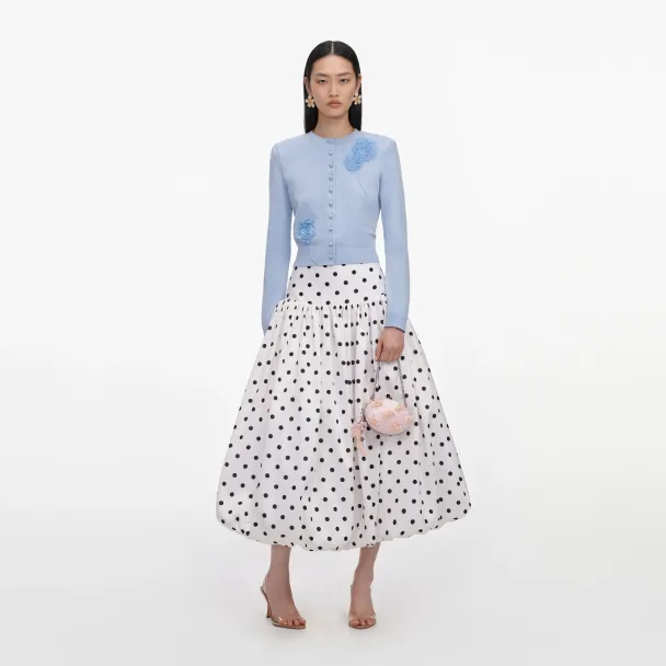 Flower Knit Cardigan - Blue  - Image 3