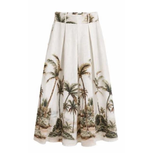 Frime Palm Skirt - White/Green