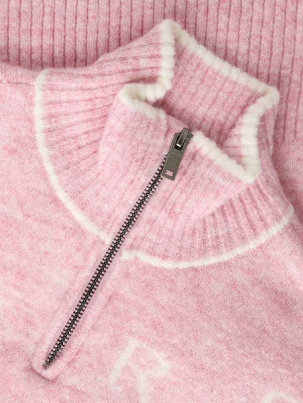 NKFNeifya oversize knit zip, rosa - Image 4