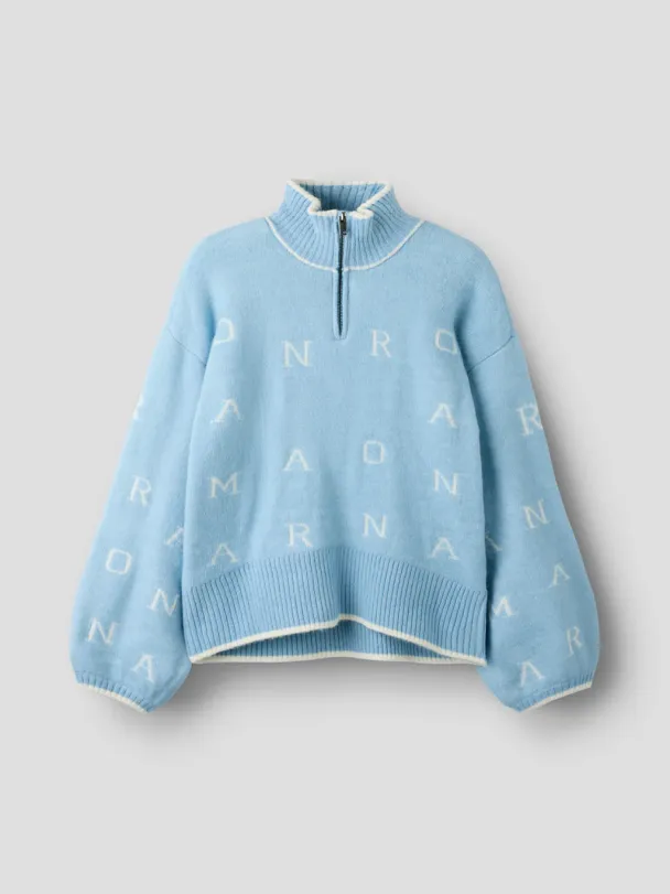NKFNeifya oversize knit zip, blå - Image 1