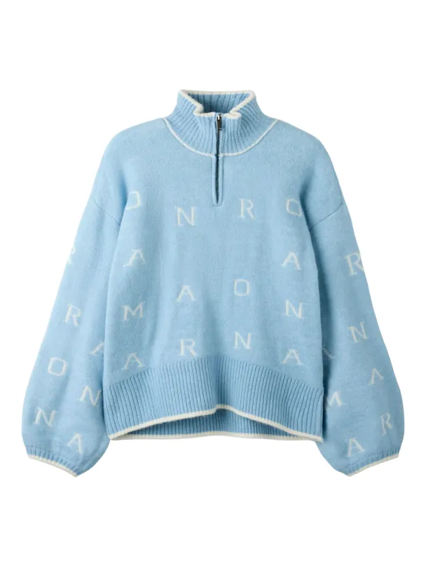 NKFNeifya oversize knit zip, blå - Image 3