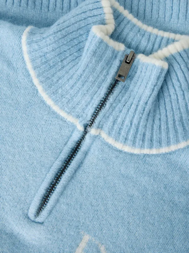 NKFNeifya oversize knit zip, blå - Image 4