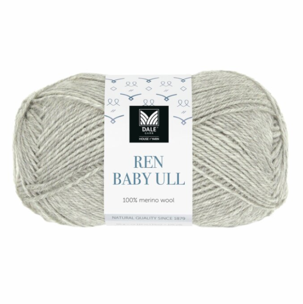 Ren Baby Ull - 104 - Lys Grå Melert - Image 1