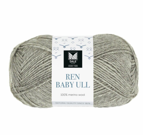 Ren Baby Ull - 105 - Grå Melert - Image 1