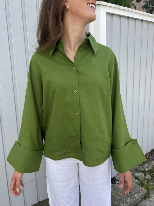 Atari Linen Shirt - Leaf Green   - Image 1