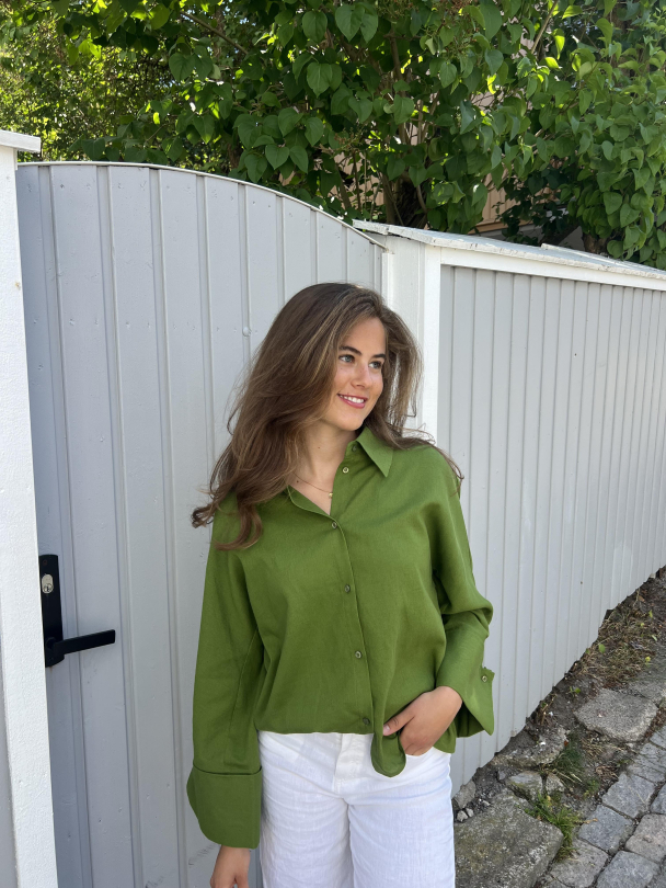 Atari Linen Shirt - Leaf Green   - Image 5