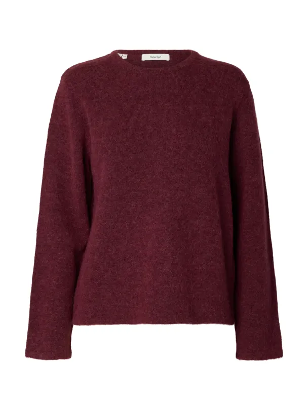 Lulu Knit O-Neck - Tawny Port  - Image 1
