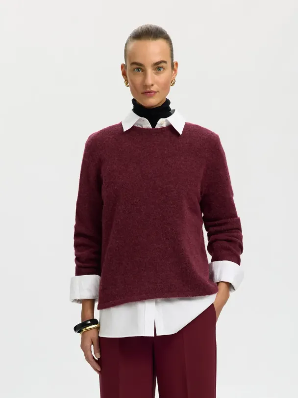 Lulu Knit O-Neck - Tawny Port  - Image 2