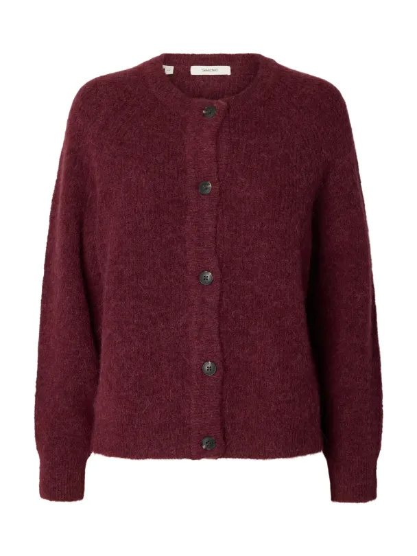 Lulu Knit Short Cardigan - Tawny Port  - Image 1