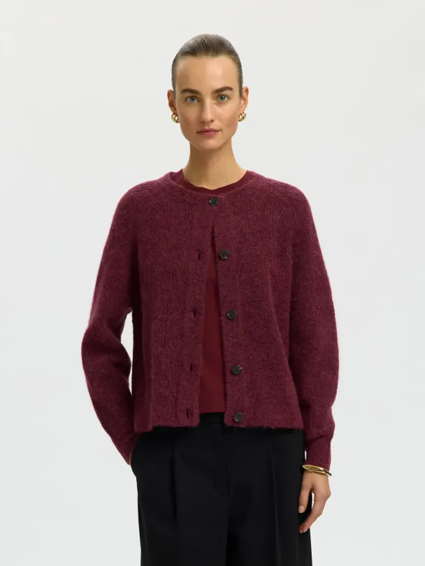 Lulu Knit Short Cardigan - Tawny Port  - Image 2