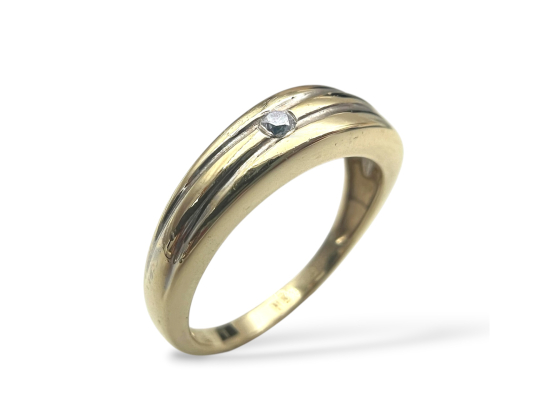 Klosterfoss Vintage - Gult gullring m. diamant 585