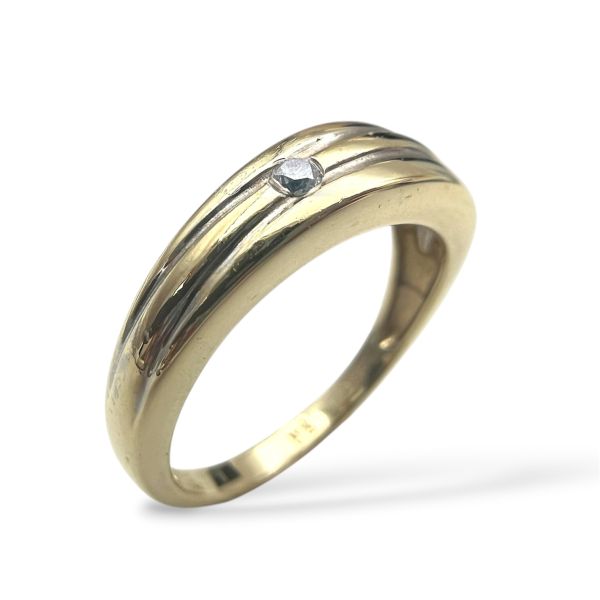 Klosterfoss Vintage - Gult gullring m. diamant 585
