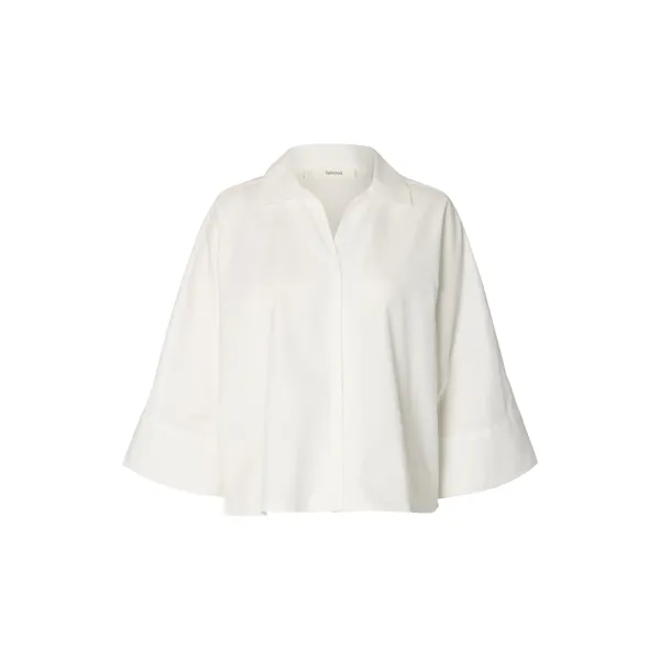 Emilia Oversize 3/4 Shirt - Bright White 