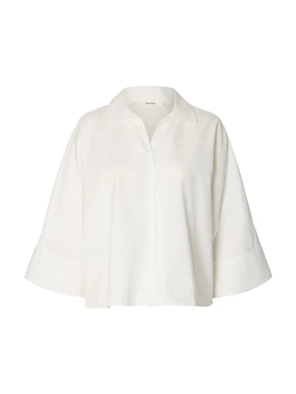 Emilia Oversize 3/4 Shirt - Bright White  - Image 1
